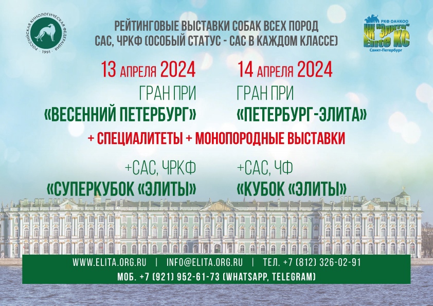 Выставка собак 13 14 апреля 2024